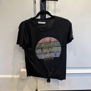 Spiritual gangster crop tie front tee